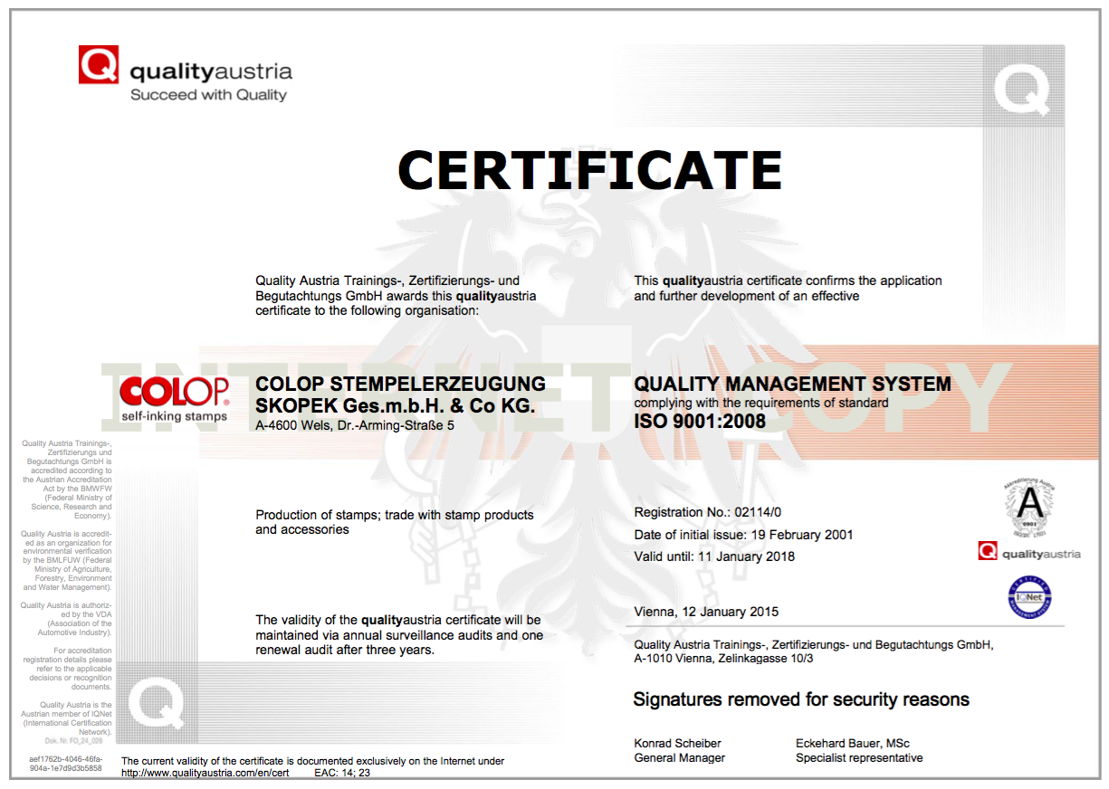 Сертификат  ISO 9001